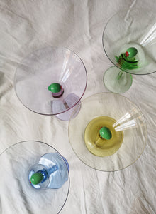 Bicchieri Murano con olive in vetro