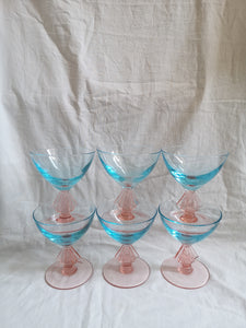 Bicchieri cristallo rosa ed azzurro